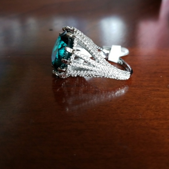 Emerald ring Sterling silver - Picture 3 of 5